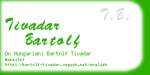 tivadar bartolf business card